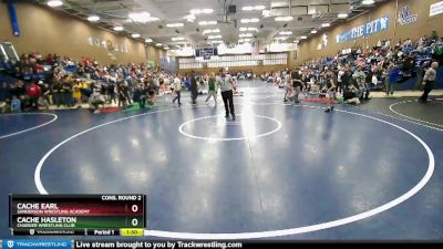 80 lbs Cons. Round 2 - Cache Hasleton, Charger Wrestling Club vs Cache Earl, Sanderson Wrestling Academy