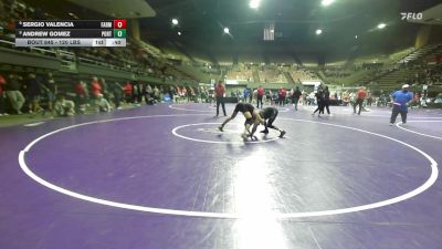 120 lbs 7th Place - Sergio Valencia, Farmersville vs Andrew Gomez, Porterville