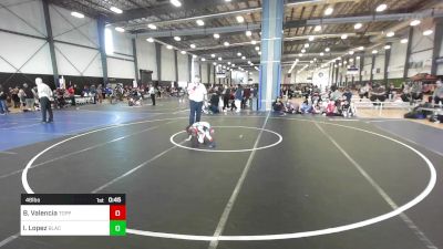 46 lbs Quarterfinal - Benjamin Valencia, Toppenish USA vs Isaiah Lopez, Black Fox Wrestling Academy