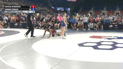 100 lbs Cons. Rd Of 32 - Natalie Roberson, Texas vs Kimber Drenon, Missouri
