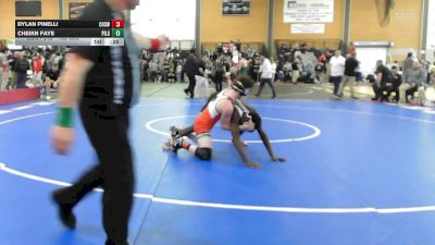132 lbs Consi Of 8 #1 - Dylan Pinelli, Cranston West vs Cheikn Faye, Pilgrim