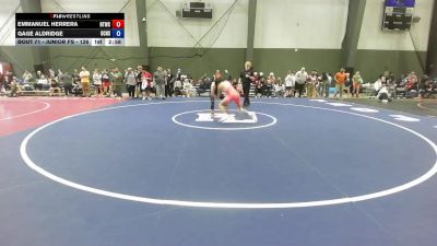 Junior FS - 138 lbs Champ. Round 2 - Emmanuel Herrera, Hanford Tyrants Wrestling Club vs Gage Aldridge, Oregon City High School Wrestling