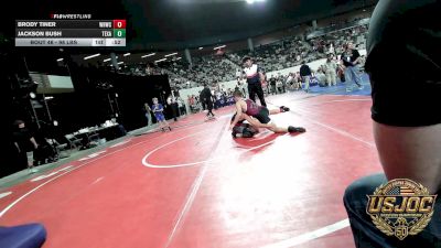 98 lbs Consi Of 16 #1 - BRODY TINER, Warhorse Wrestling Club vs Jackson Bush, Texas Select Wrestling