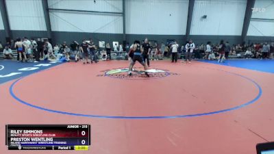 215 lbs 3rd Place Match - Riley Simmons, Reality Sports Wrestling Club vs Preston Wentling, Inland Northwest Wrestling Training Center