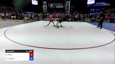 120 lbs Cons 64 #1 - Elijah Poe, CA vs Kaleb Lodahl, WI