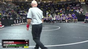 126 lbs Quarterfinal - Hayden Helgeson, Lake Mills vs Jayden Rinken, Nashua-Plainfield