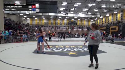 98 lbs Champ. Round 1 - August Wagaman, Pack 732 Wrestling Academy vs Cael Combs, Sebolt Wrestling Academy