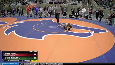 67 lbs Cons. Round 5 - Jaxon Aguilar, All-Phase Wrestling Club vs Jimmie Fewell, Cowboy Mat Club