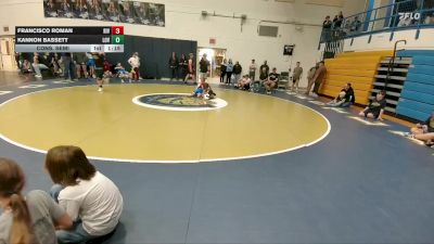 77 lbs Cons. Semi - Francisco Roman, Riverton Middle School vs Kannon Bassett, Lovell Middle School