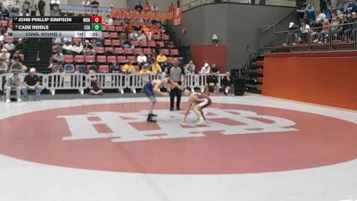 113 lbs Cons. Round 3 - John Phillip Simpson, Montgomery Bell Academy vs Cade Riddle, Lakeway Christian Academy