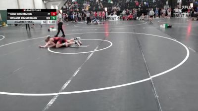 132 lbs Quarterfinal - Bryant Zimmerman, Nebraska Elite Wrestling vs Colt Kromarek, Plainview Pirates
