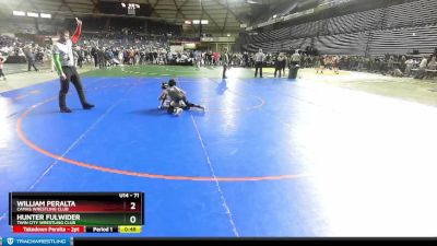 71 lbs Cons. Round 2 - Hunter Fulwider, Twin City Wrestling Club vs William Peralta, Camas Wrestling Club