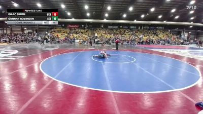 85 lbs Cons. Round 2 - Gunnar Robinson, Camel Kids Wrestling vs Isaac Smith, Watford City Wolves