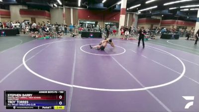 150 lbs Cons. Round 1 - Stephen Barry, Southlake Carroll High School Wrestling vs Troy Torres, All Valley Wrestling Club