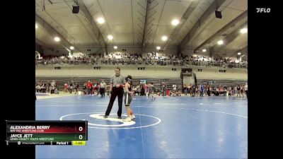 85 lbs Cons. Round 3 - Jayce Jett, Lewis County Youth Wrestling vs Alexandria Berry, Ray-Pec Wrestling Club