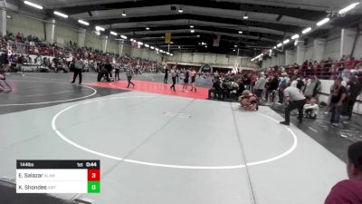 144 lbs Consi Of 8 #2 - Elijah Salazar, Alamosa vs Kaleb Shondee, Kirtland Broncos