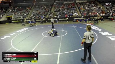 144 lbs Semifinal - Tommy Gibbs, Brownsburg vs Cohen Long, Columbus North