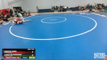 155 lbs Cons. Round 5 - Lainah Blankenship, Thunder Basin vs Addison Diers, Chadron Girls