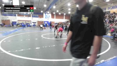 120 lbs Champ. Round 1 - Sean Valladares, Downey vs Kayden Vasquez, South Hills