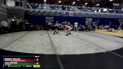 145 lbs Semifinal - Brodey Wilcox, Natrona Colts Wrestling Club vs Ivan Orcher, Jet House