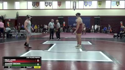 215 lbs 21st Place Match - Nile Laake, Harrisburg vs Xander Brown, Smithville