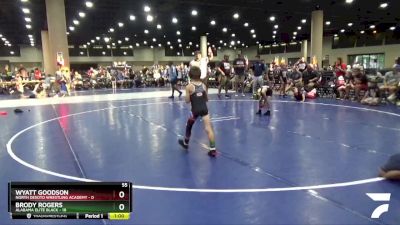 55 lbs Round 5 (8 Team) - Wyatt Goodson, North Desoto Wrestling Academy vs Brody Rogers, Alabama Elite Black