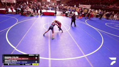 125 lbs Cons. Round 3 - Gianna Colon, Castro Valley High School Wrestling vs Grace Leach, Community Youth Center - Concord Campus Wrestling