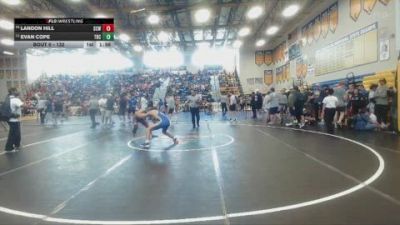 132 lbs Champ. Round 1 - Evan Cope, Charlotte High vs Landon Hill, Caveman