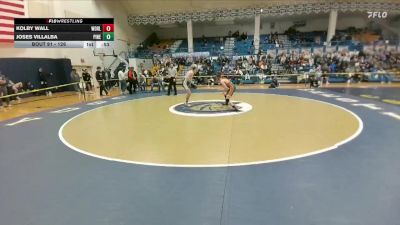 126 lbs Cons. Round 2 - Kolby Wall, Worland vs Joses Villalba, Pinedale