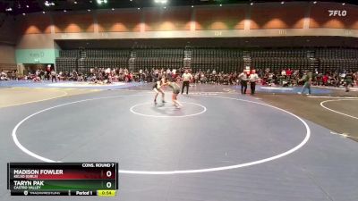 120 lbs Cons. Round 7 - Madison Fowler, Kelso (Girls) vs Taryn Pak, Castro Valley