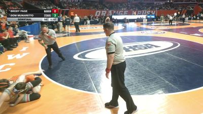 3A 120 lbs Semifinal - Dom Munaretto, St. Charles (East) vs Brody Page, Aurora (Marmion Academy)