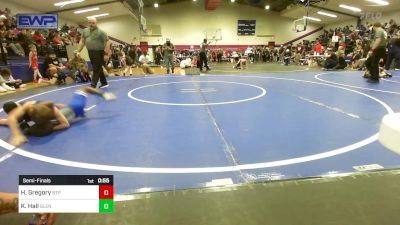 49 lbs Semifinal - Hayden Gregory, Tulsa Blue T Panthers vs King Hall, Glenpool Warriors