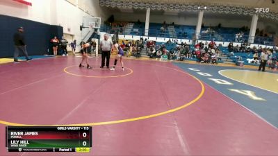 115 lbs Cons. Round 3 - River James, Powell vs Lily Hill, Wind River