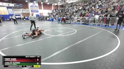 120 lbs Cons. Round 2 - Tripp Saire, Huntington Beach vs Carlos Alfaro, Sonora (La Habra)