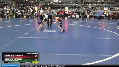 65 lbs Cons. Round 5 - Braeden Wieland, Sherman Challengers vs Jaxyn Hollenbach, Nebraska Boyz