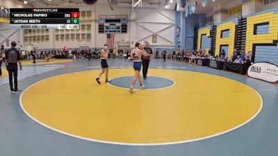 126 lbs Quarterfinal - Nicholas Papiro, Delaware Military Academy vs Jaydan Mieth, Sussex Central H S