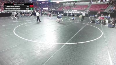 D3-175 lbs Quarterfinal - Treston Eckstein, Markesan vs Carter McDaniel, Weyauwega-Fremont