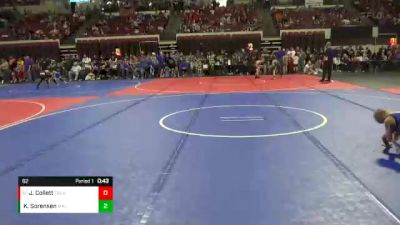 62 lbs Cons. Round 2 - Jackson Collett, Team Real Life Wrestling vs Knox Sorensen, Malta