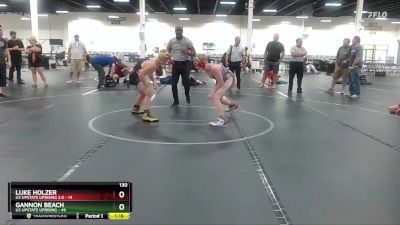 130 lbs Round 3 (4 Team) - Luke Holzer, U2 Upstate Uprising 2.0 vs Gannon Beach, U2 Upstate Uprising