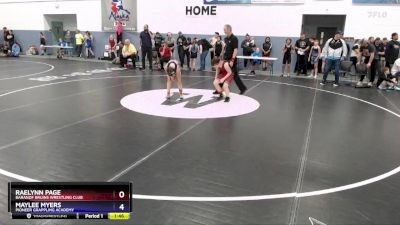 112 lbs Quarterfinal - Maylee Myers, Pioneer Grappling Academy vs Raelynn Page, Baranof Bruins Wrestling Club