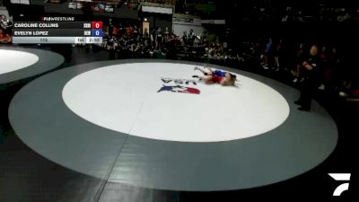 115 lbs Caroline Collins, SDIKWA - San Diego-Imperial Kids Wrestling Association vs Evelyn Lopez, IEWA - Inland Empire Wrestling Association