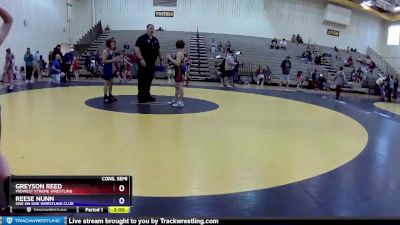 82 lbs Cons. Semi - Greyson Reed, Midwest Xtreme Wrestling vs Reese Nunn, One On One Wrestling Club