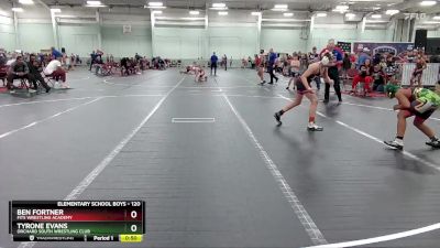 120 lbs Round 3 - Tyrone Evans, Orchard South Wrestling Club vs Ben Fortner, Fits Wrestling Academy