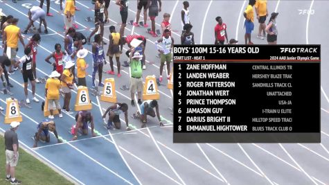 Youth Boys' 100m, Finals 1 - Age 15-16