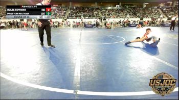 106 lbs Round Of 32 - Blaze Bowman, Columbus Wrestling Club vs Preston Hackler, Central Oklahoma Wrestling Club