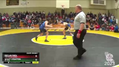 100 lbs Champ. Round 1 - Declan Shea, Yuba Sutter Combat vs Wyatt Stratton, W.T. Eich