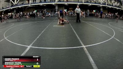 68 lbs Round 1 (4 Team) - Brennan Young, Ragin Raisins Concord vs Asher Franco, Junior Terps