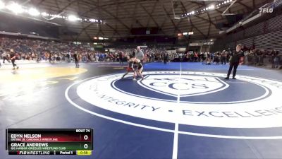 70 lbs Champ. Round 1 - Grace Andrews, Gig Harbor Grizzlies Wrestling Club vs Edyn Nelson, Orting Jr. Cardinals Wrestling