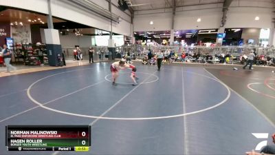 85 lbs Cons. Round 3 - Hagen Roller, Borger Youth Wrestling vs Norman Malinowski, El Paso Enforcers Wrestling Club