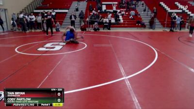 225 lbs 1st Place Match - Cody Partlow, Naches Tough Guys Wrestling vs Tain Bryan, Washington